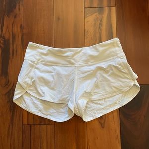 Lululemon Speed Up Shorts White